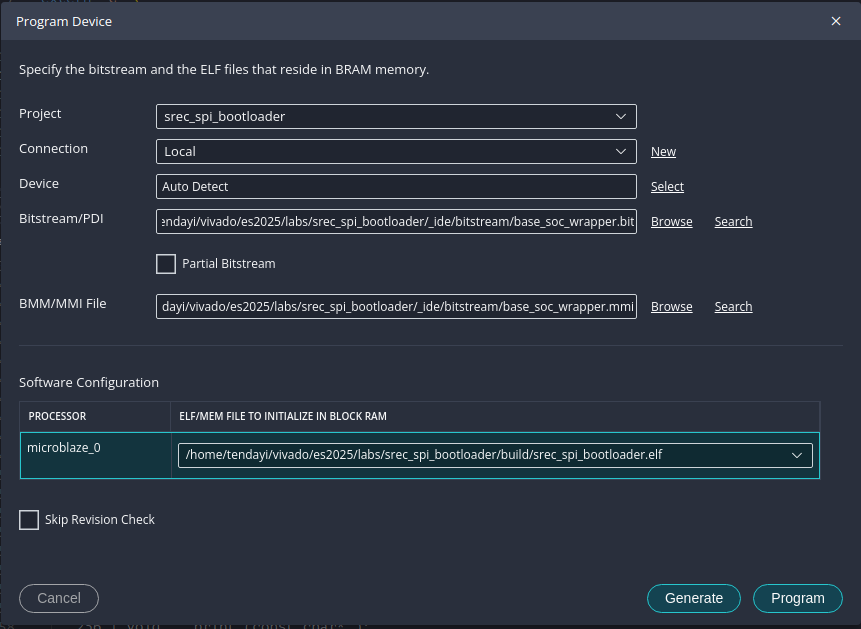 FPGA Programming Window